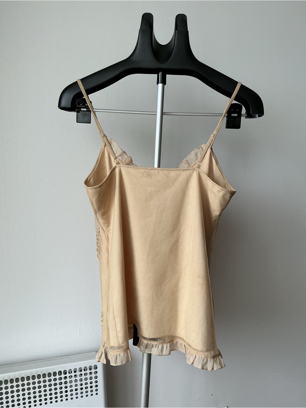 Beaded Beige Spaghetti-Strap Cami Top - Picture 2 of 3